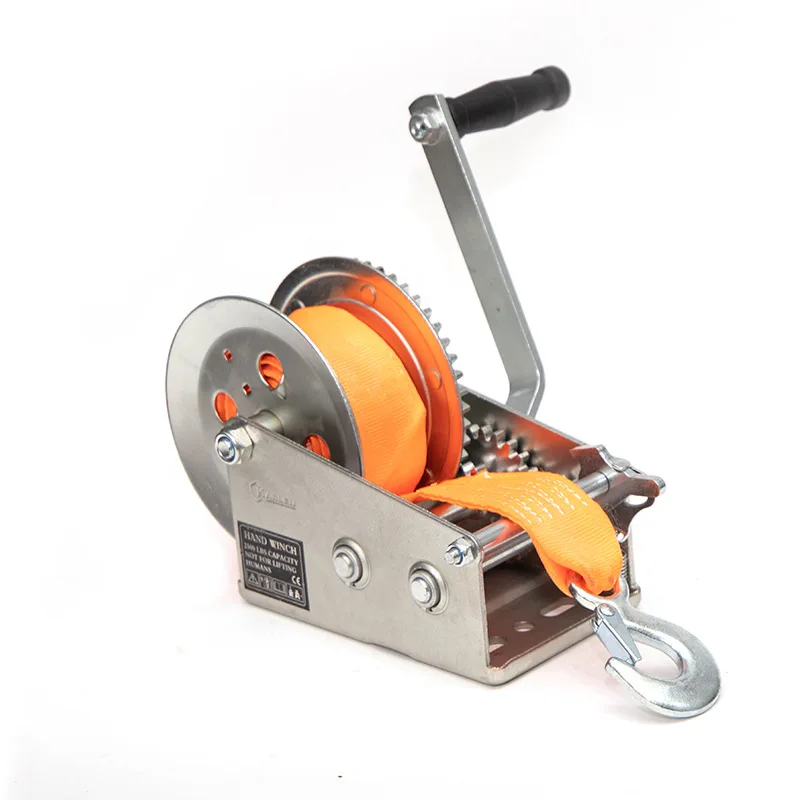 Manual Winch Expert Small Winch 500KGS Hand Winch Belt Strap Webbing with 3 times breaking strength