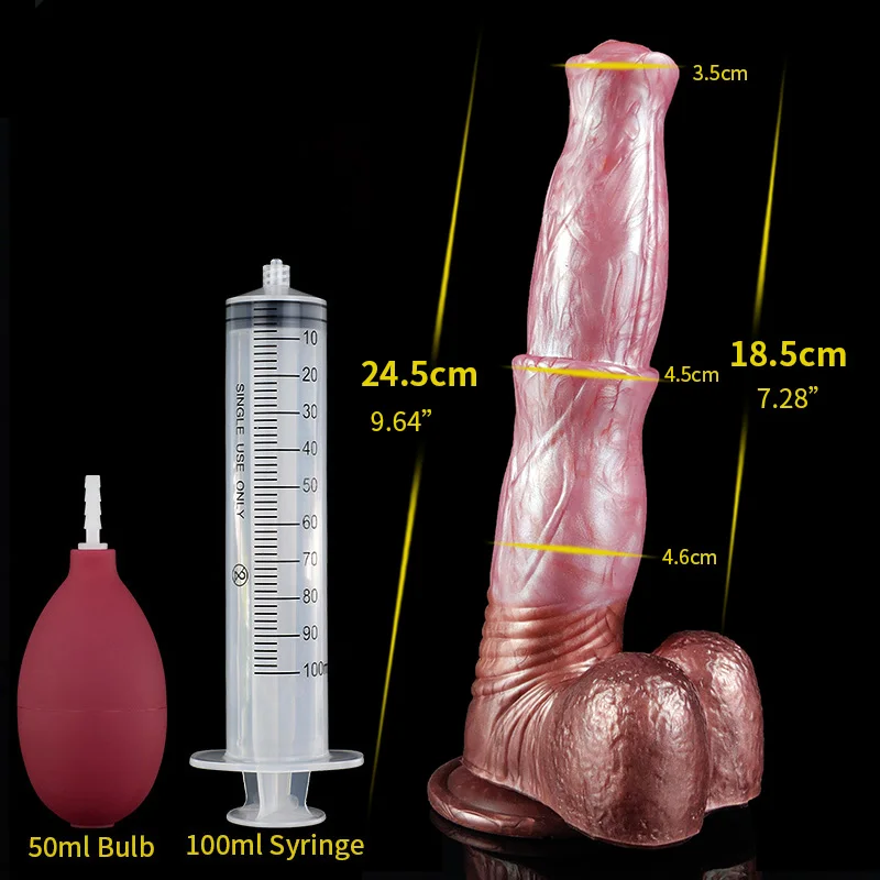 YOCY Big Horse Dildo Vibrator Squirting Water Realistic Animal Penis Toy With Suction Cup Anal Dildos For Women Men Masturbator