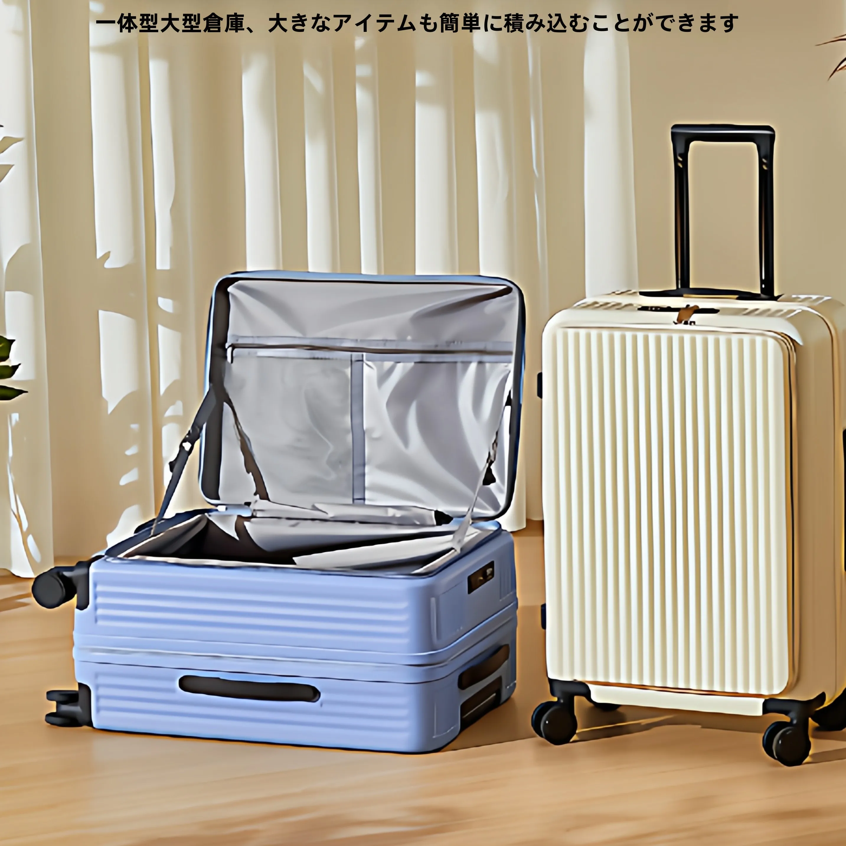 lightweight-travel-suitcase-with-password-lock-men's-and-women's-multi-functional-20-inch-boarding-box-front-opening-pull-rod