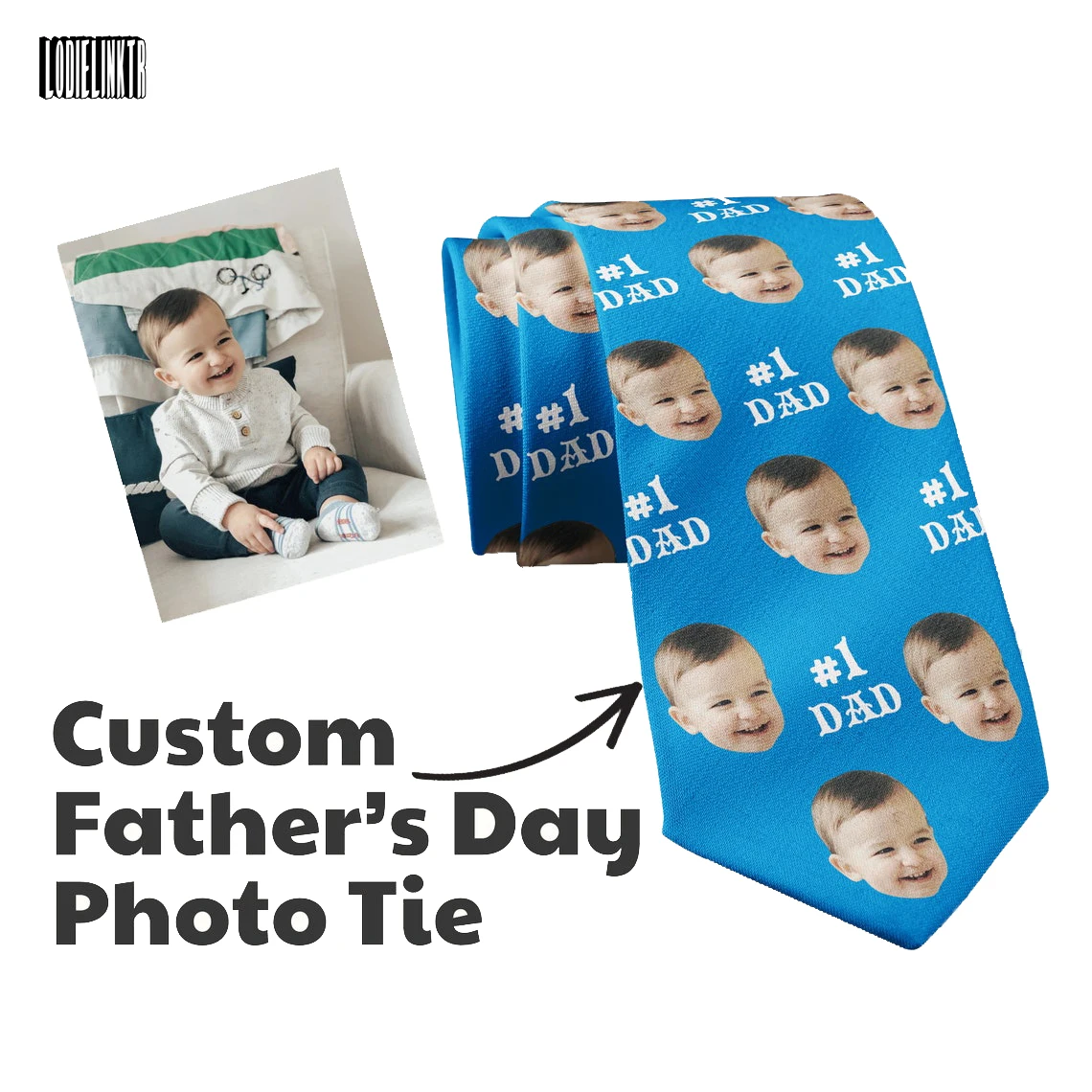 Customized Father's Day Picture Tie Personalized Face Men Women 8cm Wide Polyester Necktie Wedding Party Accessories Gift