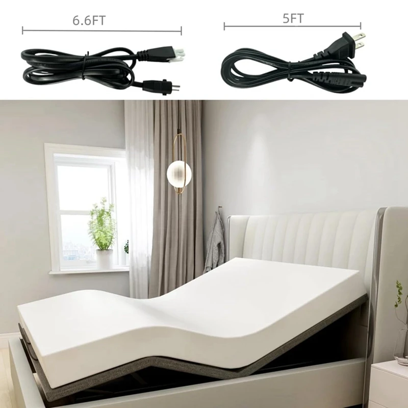 Adaptador de fuente de alimentación de Base de cama ajustable, Kit de cable de alimentación de repuesto de fuente de alimentación de cama eléctrica enchufe estadounidense