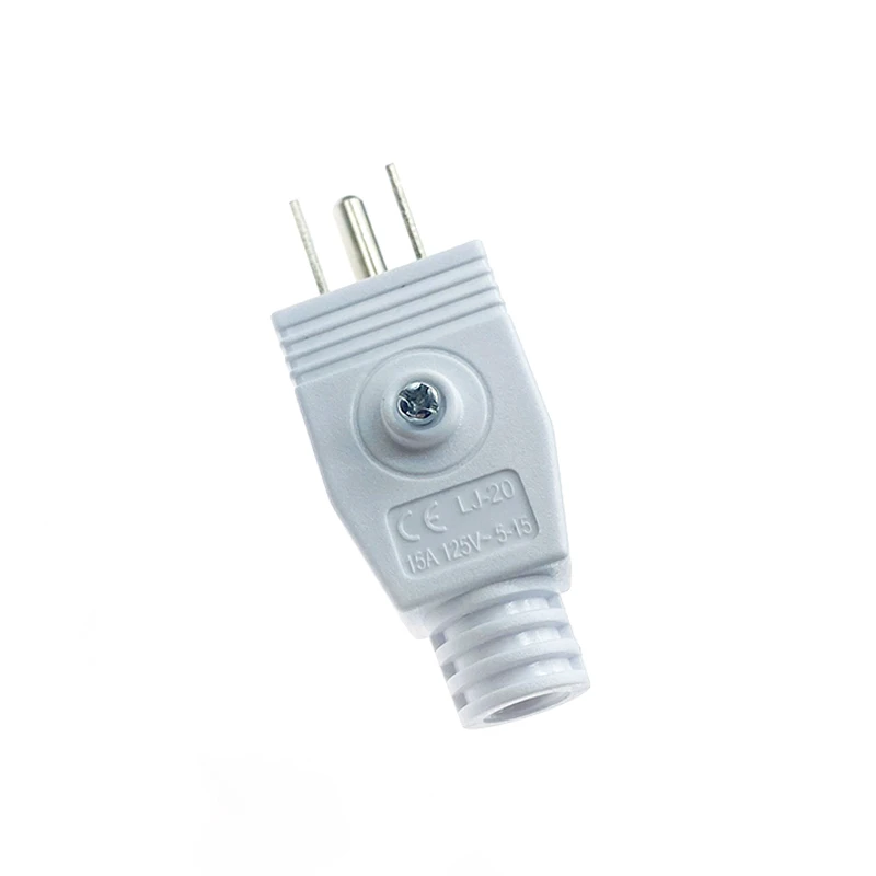 US American 3 Pin  AC Electrical Power Male Plug Adaptor Adapter Wire Rewireable Extension Cord Connector