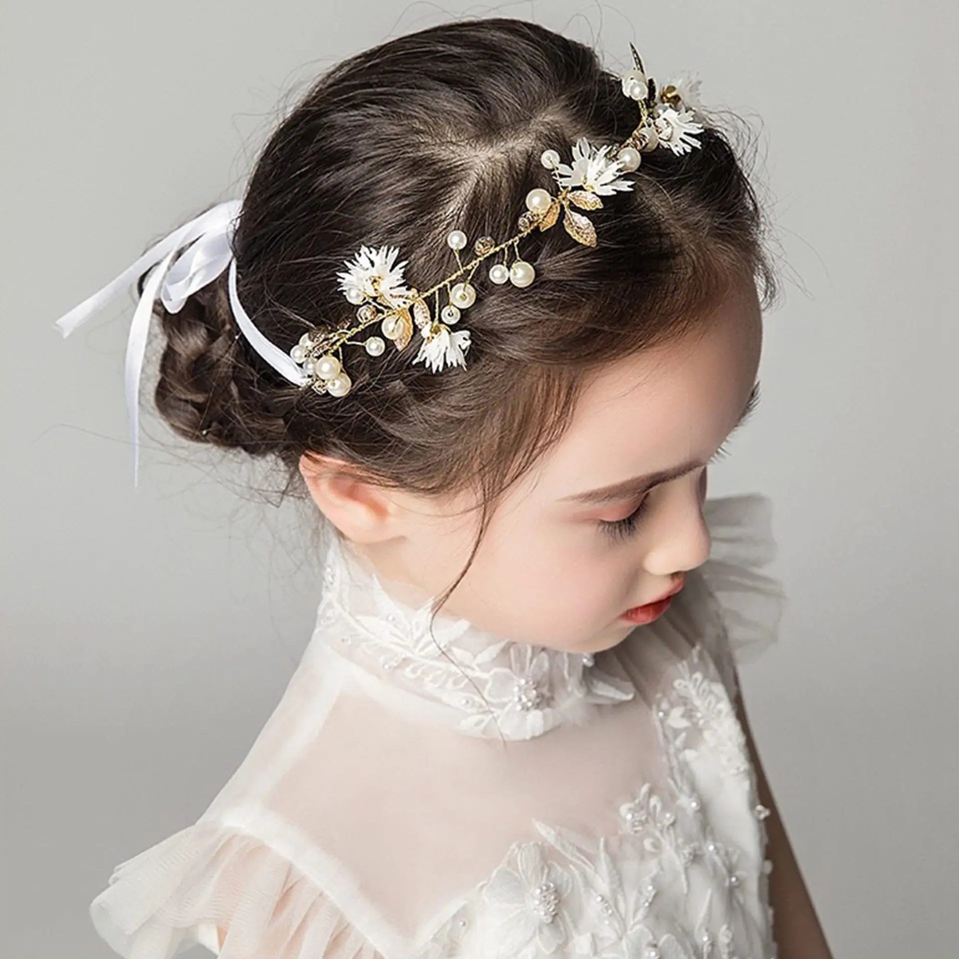 Sweet Style Headband Flower Beading Wreath Ladies Girls Garlands Floral Crown Hairband Boho Wedding Birthday Party Accessories