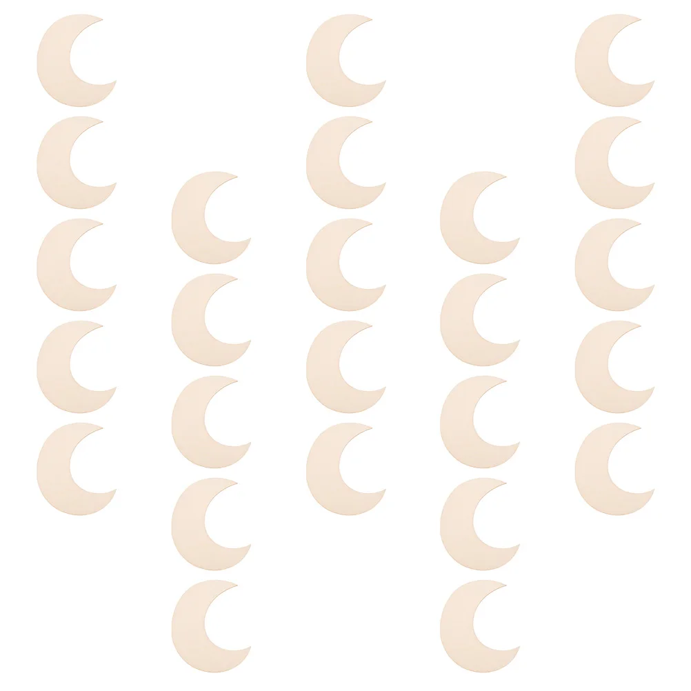 

Wood Chips Graffiti Unfinished Blank Discs DIY Crafts Moon Cutout Slices Boards Natural