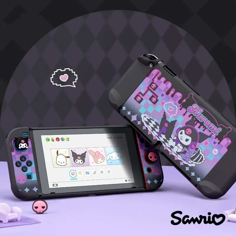 New Anime Kawaii Sanrio Kuromi Switch Game Console Protective Case Cinnamoroll My Melody Pochacco Oled Silicone Case Accessories