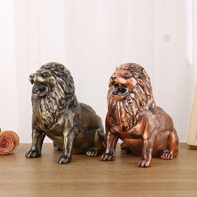 

Модель льва, металлическая пепельница с крышками, аксессуары для курения, пепельница для сигарет, подарок парню