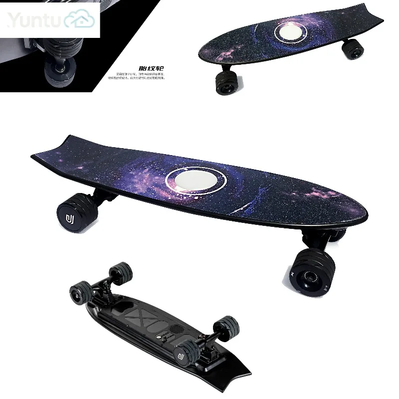 H2E Dual Motor 350W Electric Fish Skateboard with Colorful LED Lights Direct Sales for Girls