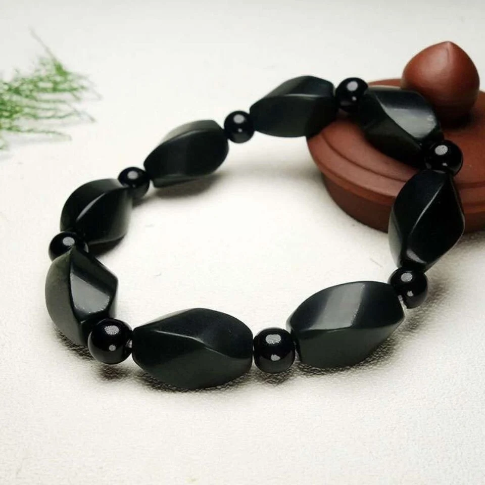 New Natural Hetian Qing-Jade Green-Jade Bracelet Jade Hand String Dragon Scale Hand String Handring Bangle Fine Jewellry