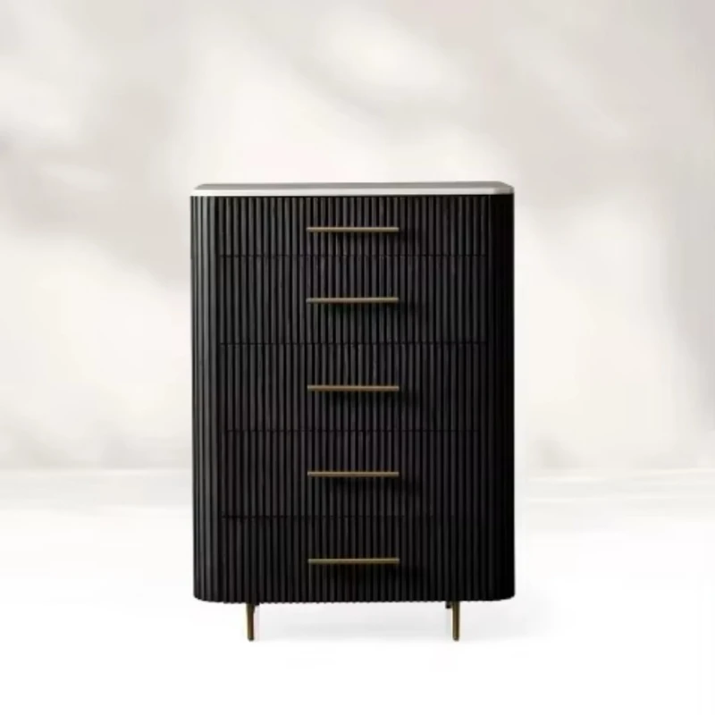 Solid oak five drawers, stone cabinets, bedroom modern storage furniture