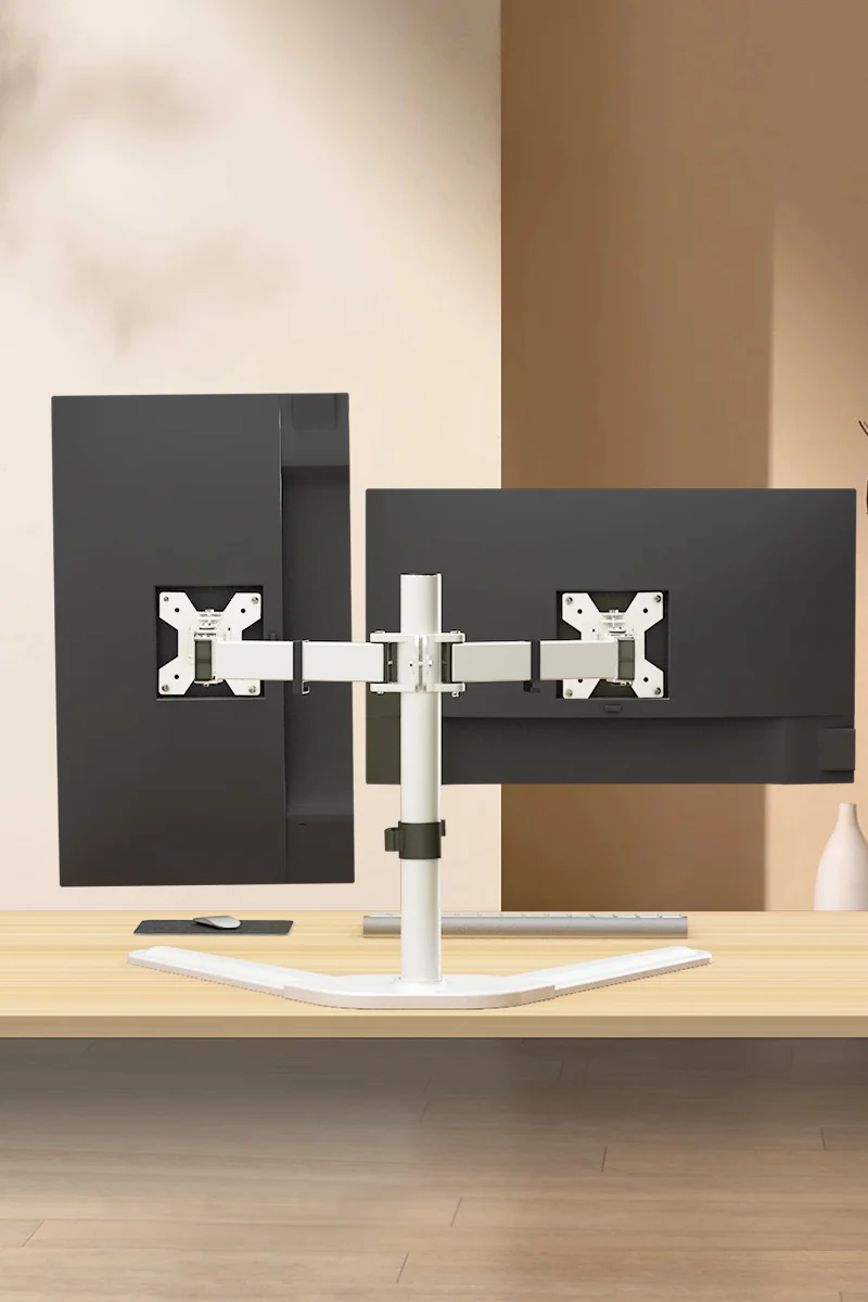 

HILLPORT Dual Monitor Arm Stand for 10-32 Inch Monitors with Tilt And Rotate Function Desktop Base VESA DZ18 PC Monitor Mount
