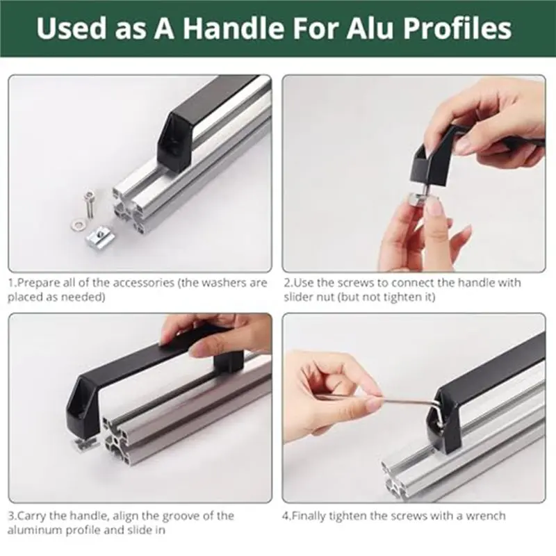 TFORU-Aluminum Alloy Handle 4040, 180 Mm Hole Spacing, For 40 Series European Standard Aluminum Profiles