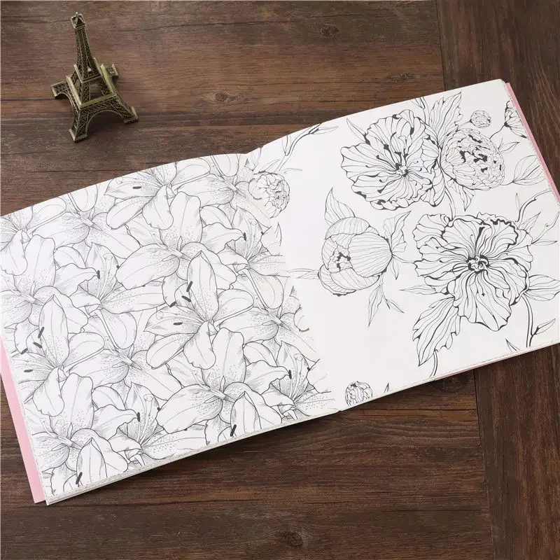 Korea Flower Garden coloring book flower garden adult decompression flower graffiti painting coloring