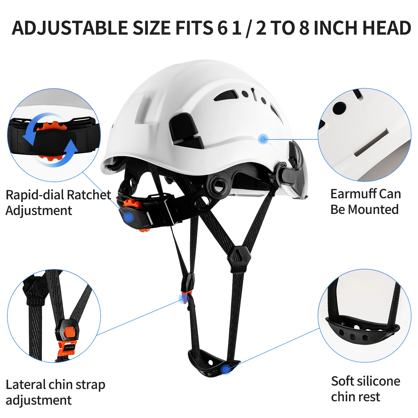 LOEBUCK American style construction with goggles, CE safety helmet, and EN937 standard for high-altitude outdoor rescue at const image 4