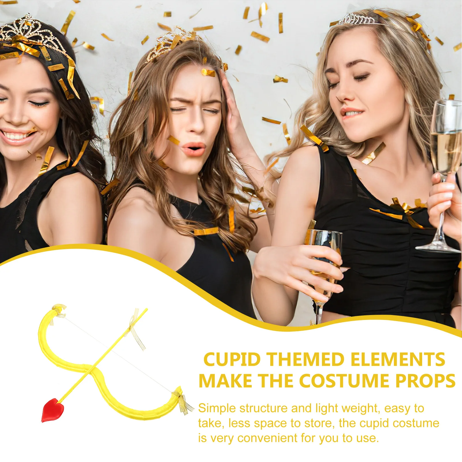 

1 Set Valentine Cupid Bow Arrow Costume Props Cosplay Party Photo Accessory Lightweight Cupid Costume Supplies Valentine Party