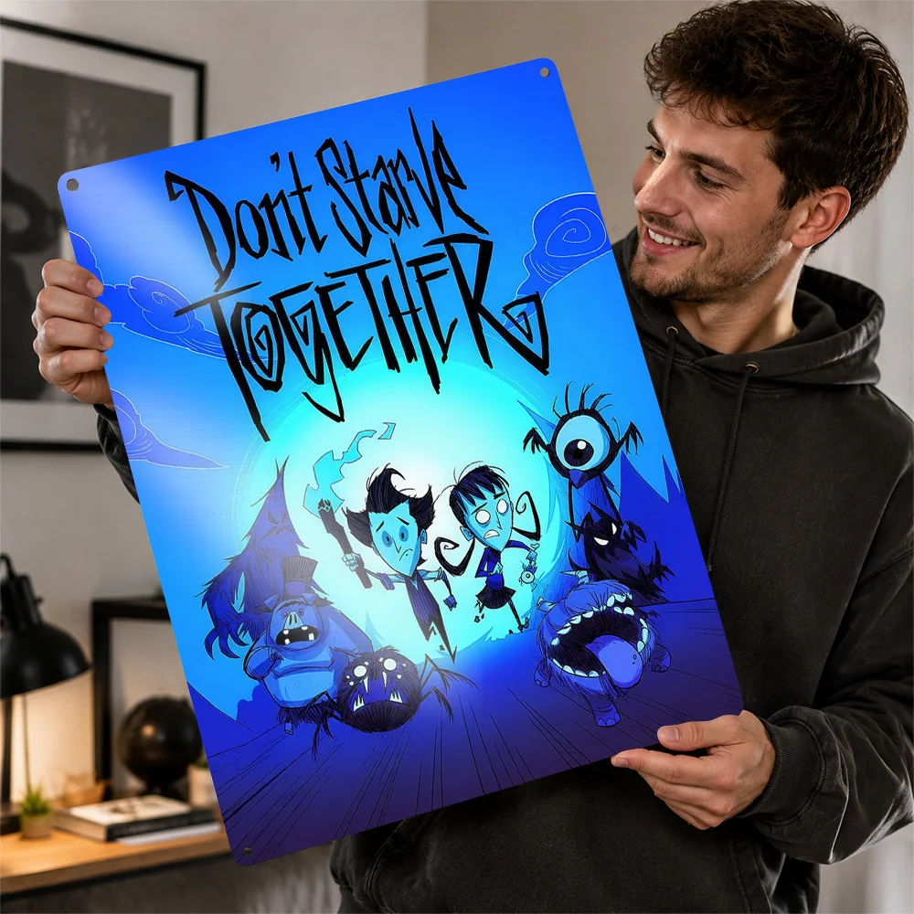 Don't Starve Together Cast Aluminum Poster Illustrated Wall Art For Home Office Customized Metal Sign Video Game Fan Gift Idea