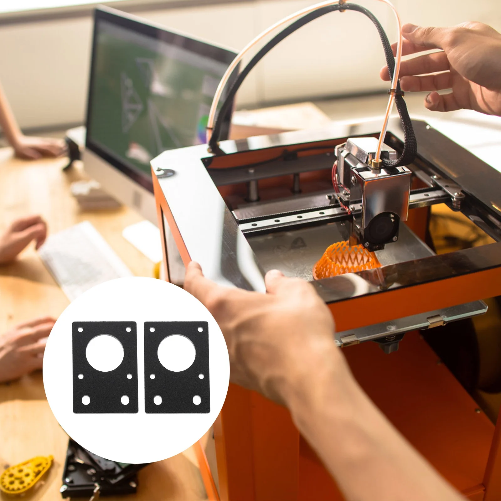 

Комплект из 2 кронштейнов для двигателей 3D-принтера, монтажная пластина для шаговых двигателей 42 мм, конструкция с несколькими отверстиями, аксессуары для 3D-печати