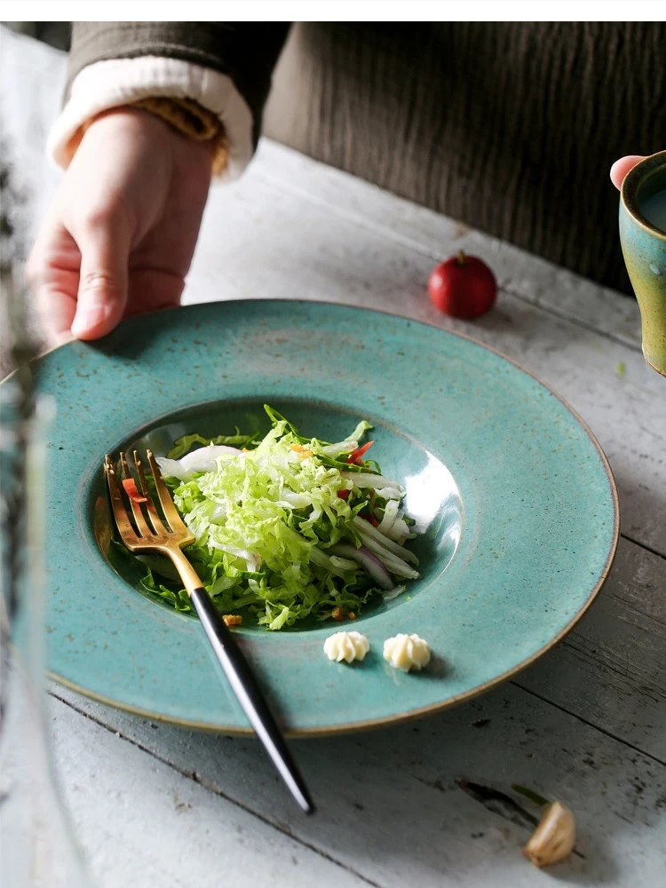 

Стейк Плоский Ресторан Керамическая Соломенная Шляпа Макароны Большой Неглубокий Арт-суп CN (Происхождение)