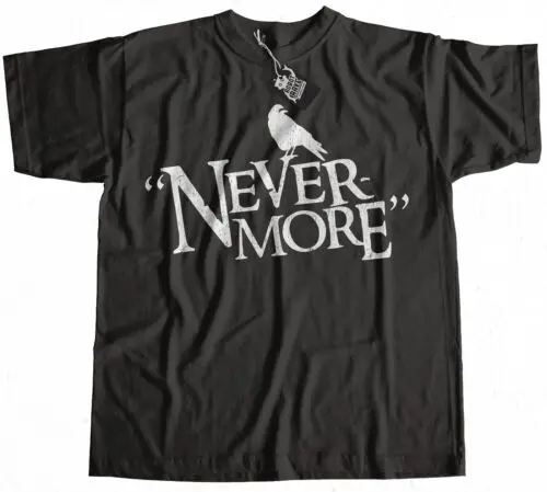 Nevermore Edgar Allen Poe T-Shirt 100% Premium Cotton The Raven