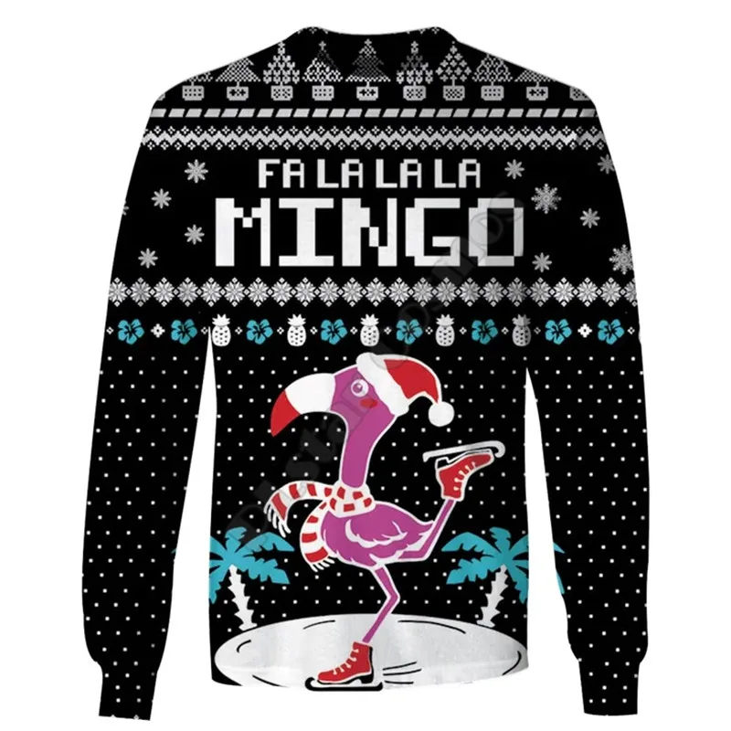 Ugly Flamingo In Christmas Day 3D All Over Printed Hoodies Women For Men Christmas Sweater/Sweatshirt/Zipper Hoodies