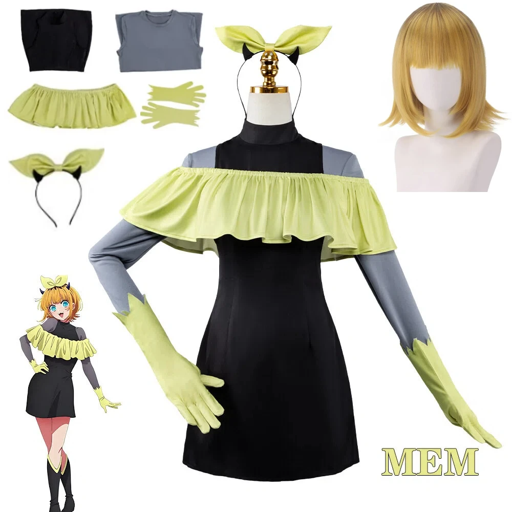 

Anime Oshi No Ko Season 3 MEM Cosplay Set Wig Gloves Headdress Full MEM Cosplay Suit Anime Role Outfit Halloween Carnival Dress