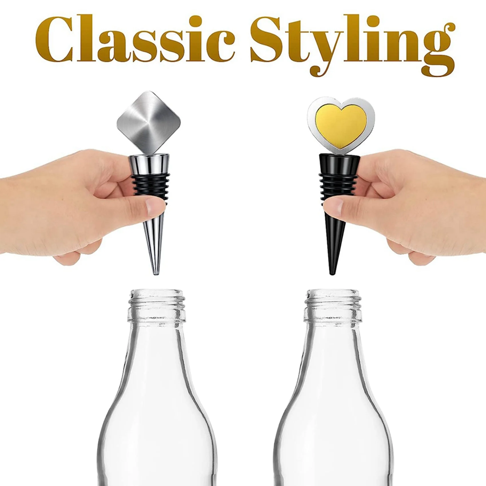 AS94-40Pieces Blank Bottle Stopper With Threaded Post Metal Wine Stopper Inserts Set Hardware For Wood Turning DIY Project