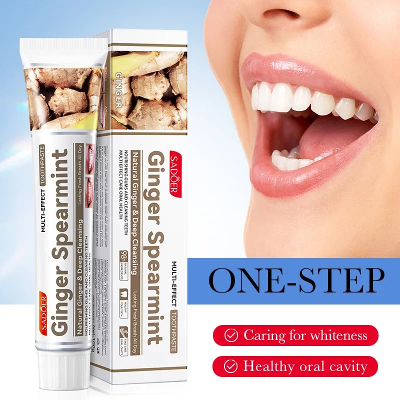 Heallor Ginger Essence Whitening Toothpaste Brightening & Stain Removing Toothpaste Fresh Breath Teeth Whiten Toothpaste