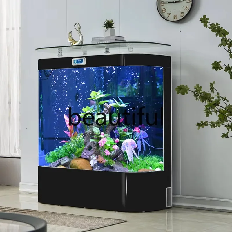 A139 Fish tank living room medium and large double arc independent wall water-free ecological aquarium