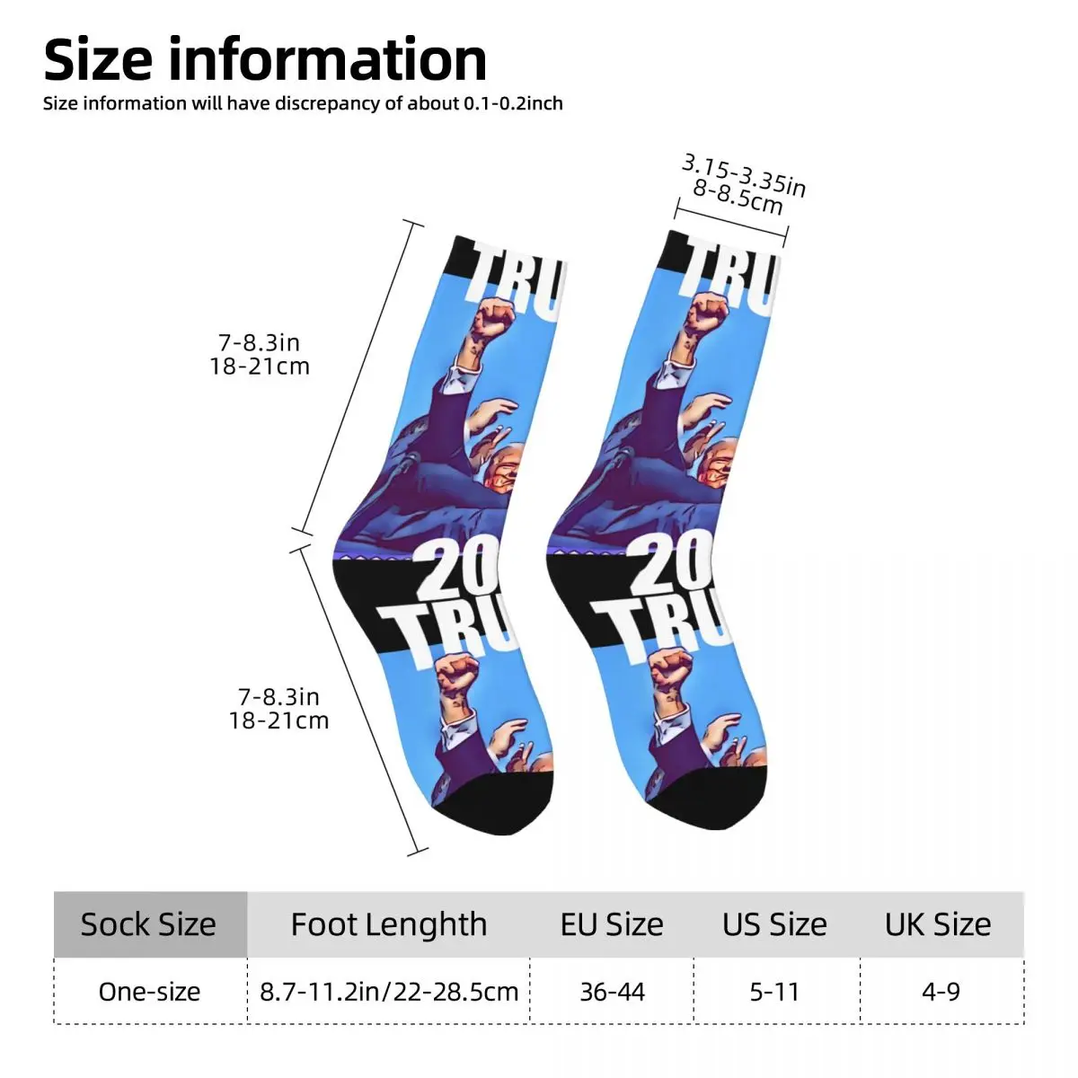 Divertente Crazy compression 2024 calzino per uomo Hip Hop Vintage T-Trumps Happy Quality Pattern stampato Boys Crew Sock regalo Casual