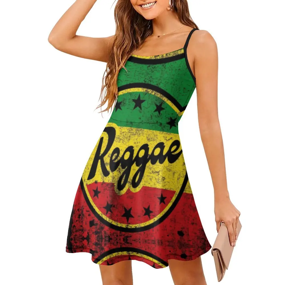 Vestido exótico para mujer, vestido de Reggae, bandera Rastafari, colores de bandera de Reggae, Honda para mujer, lindas fiestas, novedad divertida