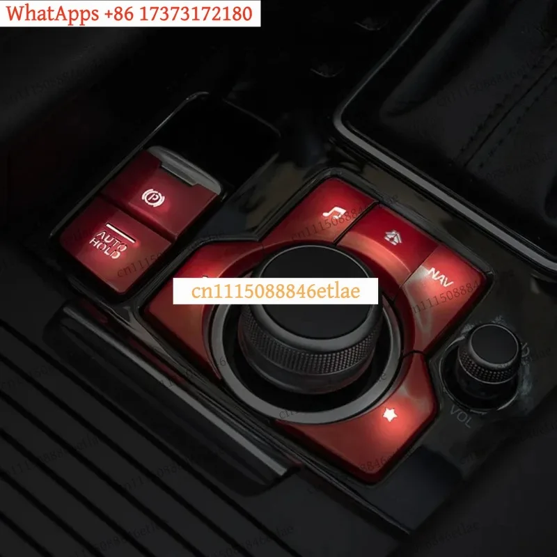 k3 Center Console Trim Cover for Mazda CX-3 CX-4 CX-5 2019+, Red Interior Gear Shift Frame