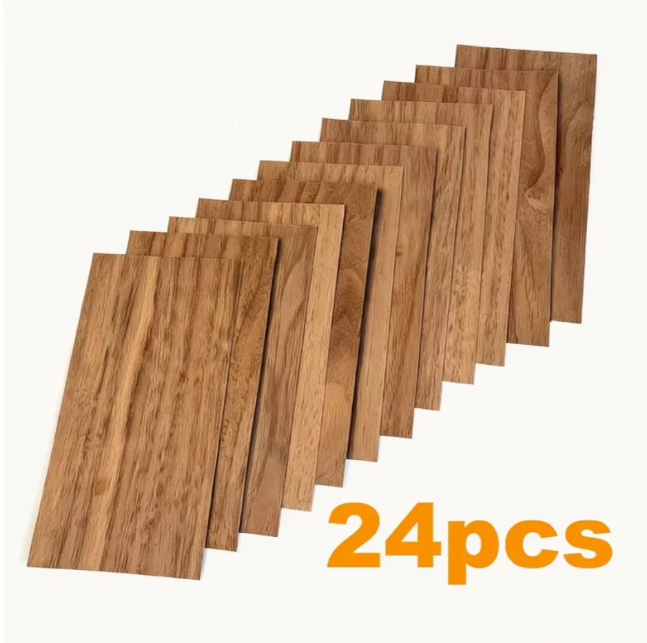 24pcs  0.4mm North American Natural Walnut Wood Veneer Sheets Handmade DIY Art  Inlay Craft Materials Fingerboard Skate Veneer