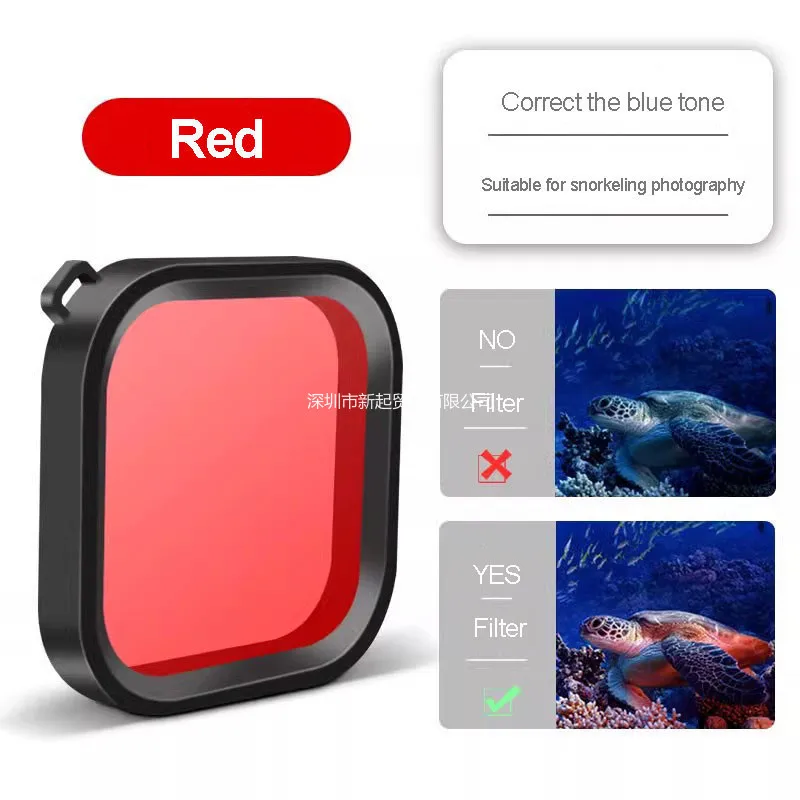 （not used for original）For GoPro Hero 12 11 10 9 Camera Waterproof Swimming Filter Red Pink Purple Dive Filter Diving