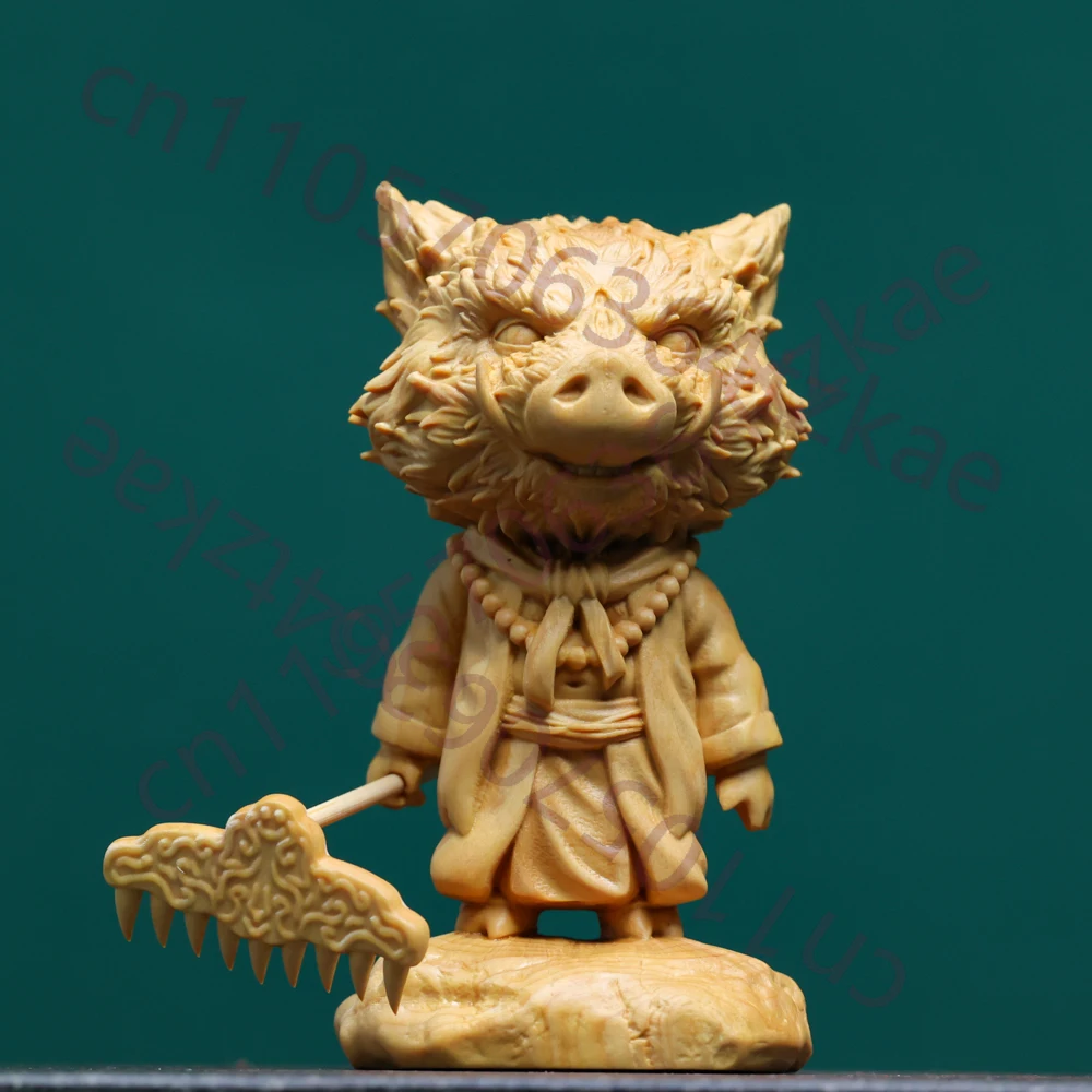 

Резная фигурка Чжу Байье из боксwoodа, вдохновленная серией «Черный миф» — статуэтка персонажа из "Путешествия на Запад".