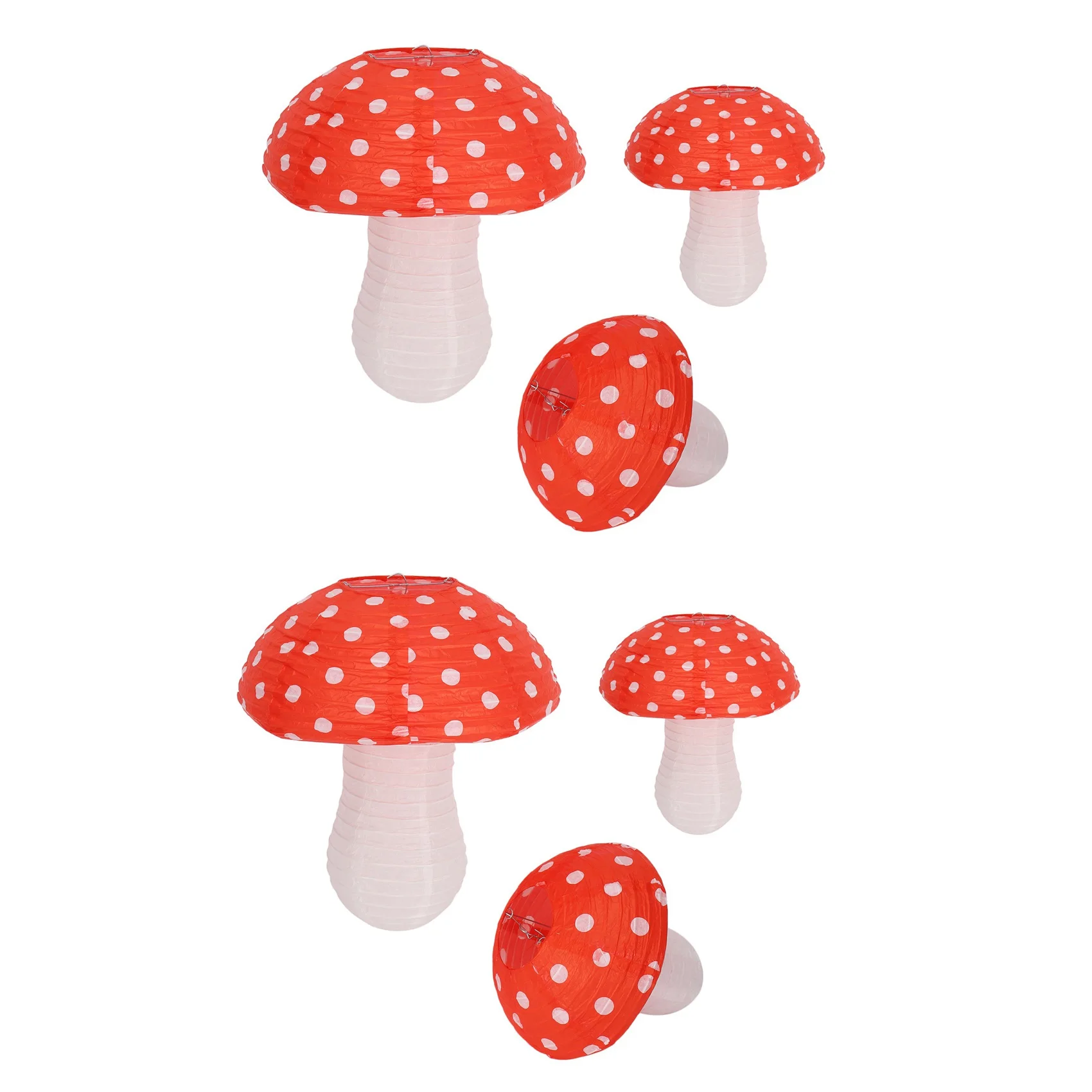 

6Pcs Mushroom Shaped Paper Lanterns for Forest Jungle Theme Birthday Party Decor Hanging 3D Mushroom Ornament