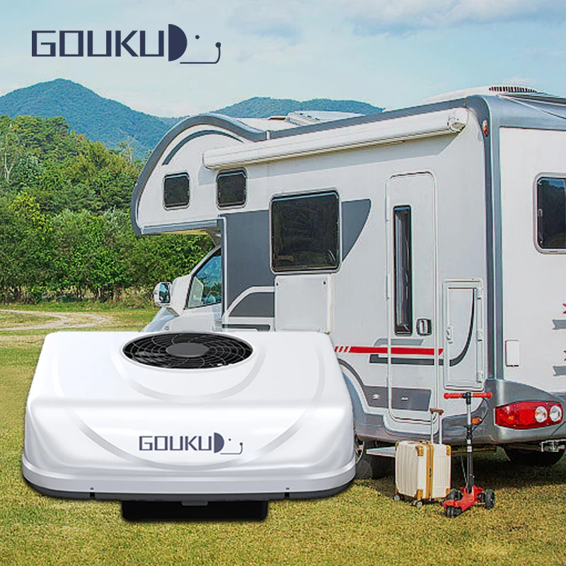 GOUKU Ultraslim Thin Electric 12v 24v Rv Roof Top Truck Caravan Van Campervan Motorhome Air Conditioner