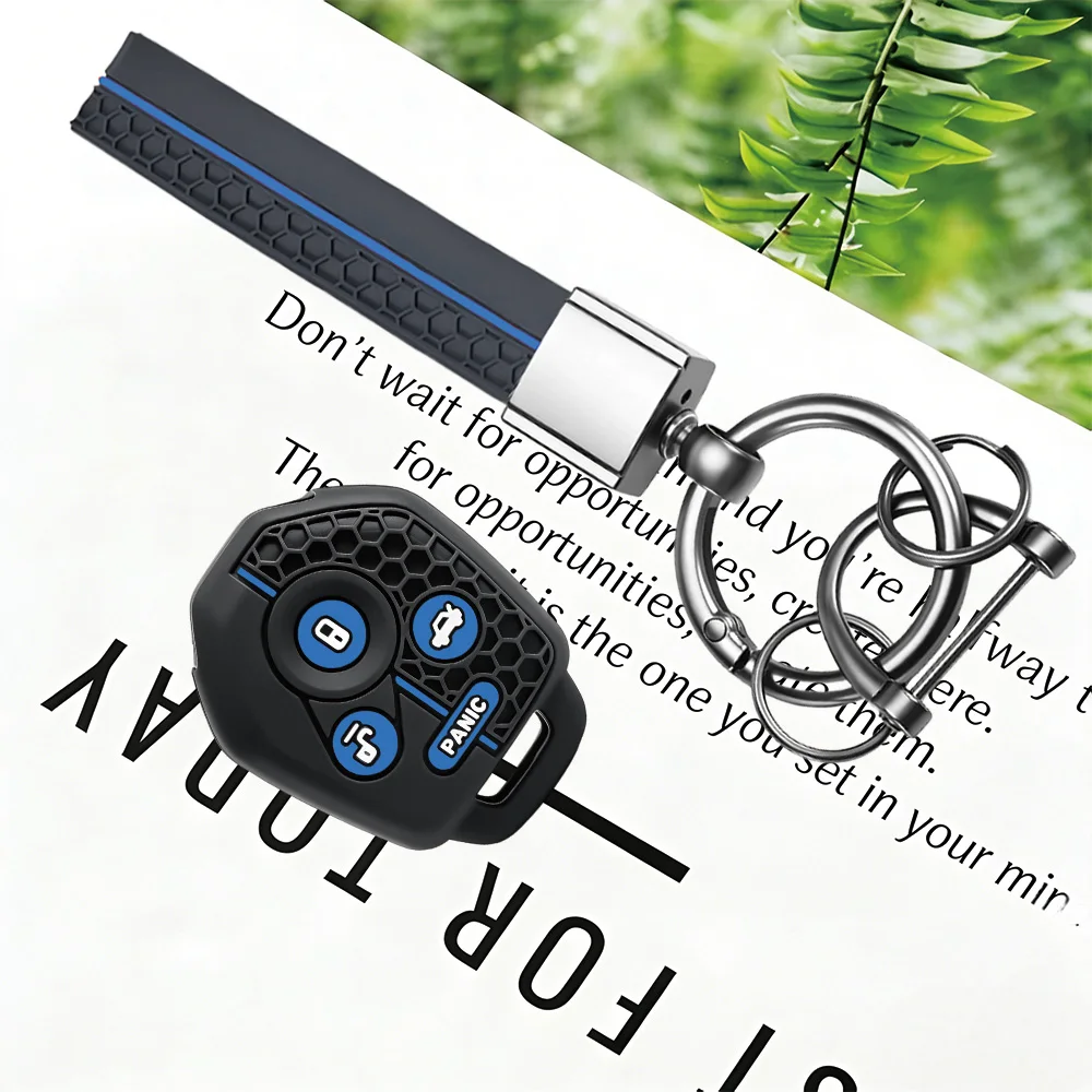 Soft Key Cover WithKeychain for Subaru Crosstrek Forester Impreza Legacy Outback Tribeca WRX STI XV Crosst, Honeycomb Shockproof