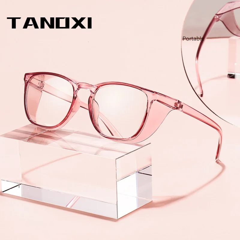 TANOXI New Anti-fog Safety Glasses Blue Light Blocking Glasses Transparent Sand-proof Anti-shock Biking Safe Goggles UV400