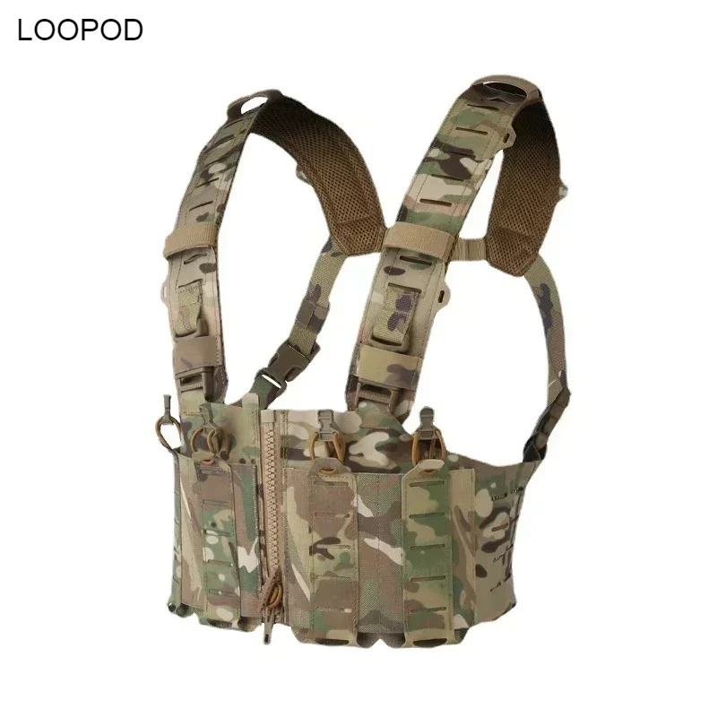 

LOOPOD Tactical Chest Rig Vest Hunting Protective Lightweight Zipper Outdoor CS Equipment Molle System Paintball Accessories