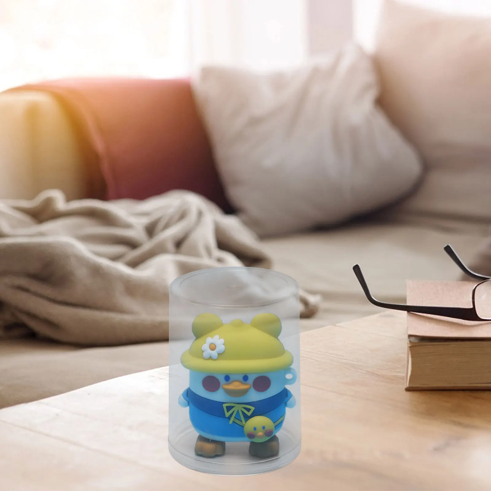 

6pcs Figurine Display Box Transparent Model Storage Case Statues 3D Toy Collection Round Container Decorative Item