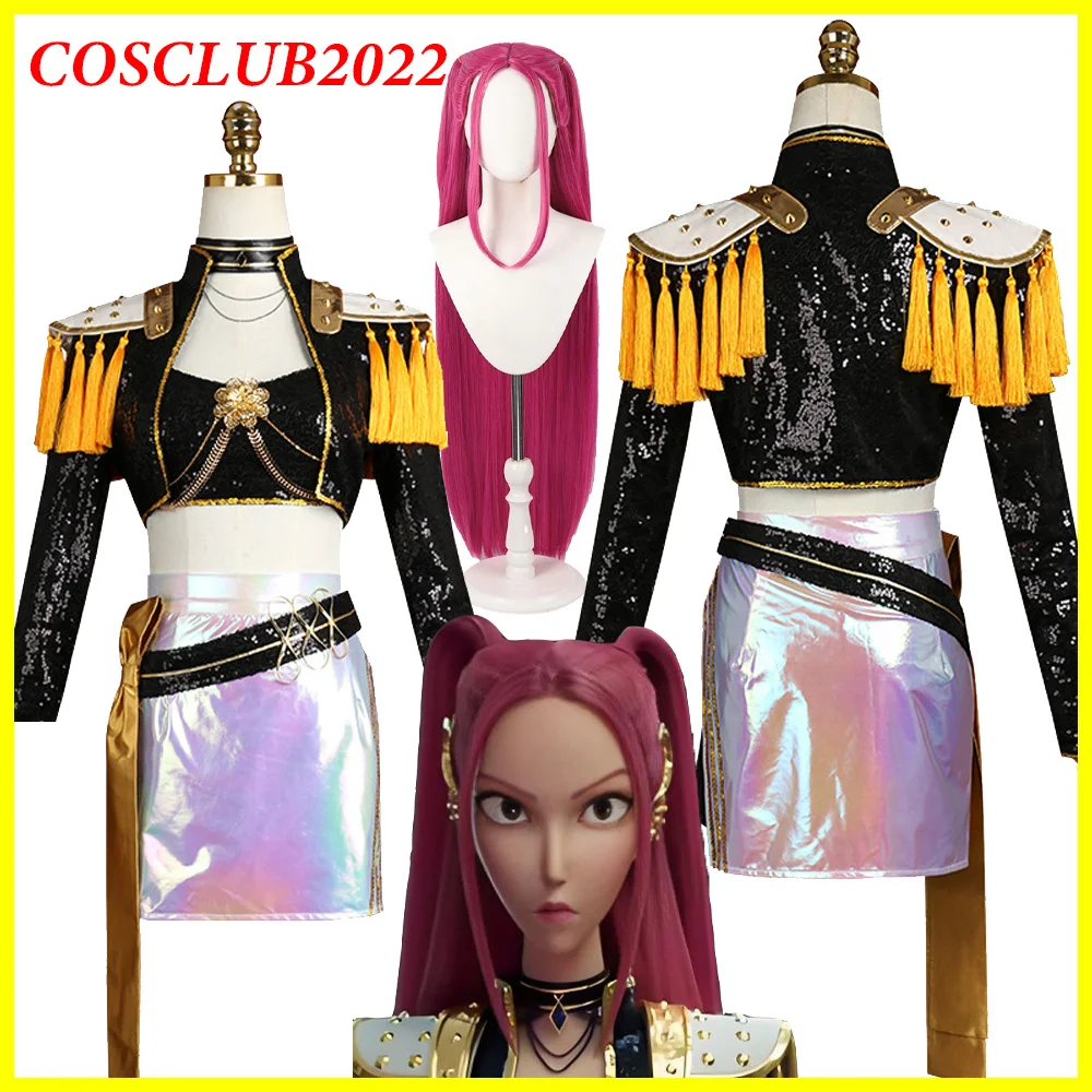 

Костюм для косплея с героями мультфильмов «Демон», «Мира», парик K-Pop, униформа, одежда, жилет, куртка, юбка, женский маскировочный костюм для Хэллоуина