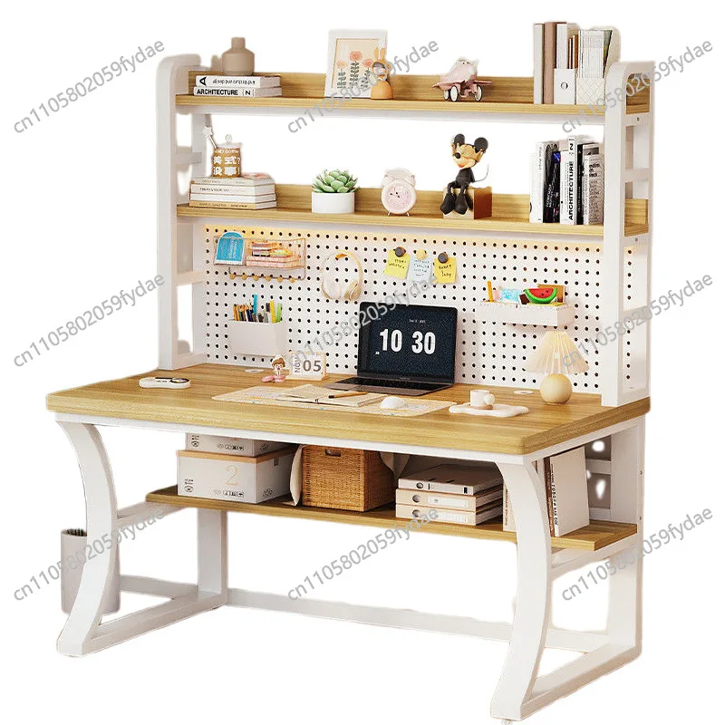 Bedroom writing hole combination student bookshelf learning integrated table desktop computer table household