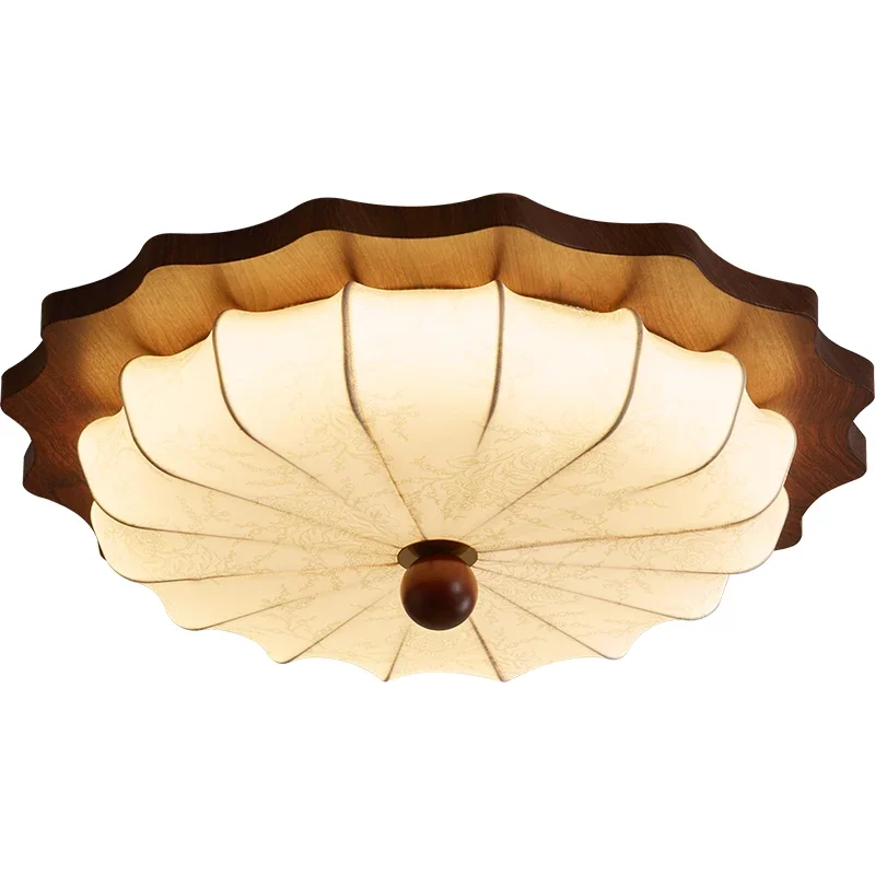 

Bedroom ceiling lamp, simple modern medieval wabi-sabi wind, walnut color, American retro book, room eye protection lamp