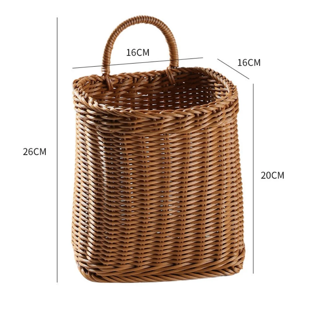 Multi Use Imitation Vine Basket with Metal Frame Designed for Kitchen Onion and Garlic Storage and Wall Hanging Decoration