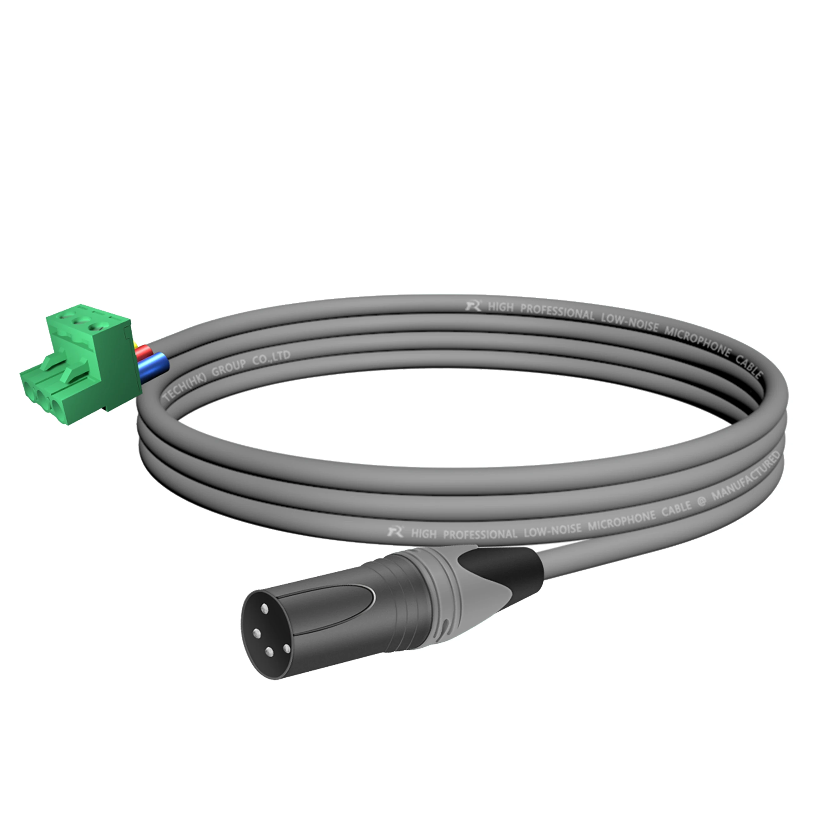1 Stück Mikrofonkabel mit schwarzem XLR 4-Pin M/F-Stecker, grüner 3-Wege-Leiterplattenklemmenblock, professionelle Audioverbindung für Lautsprechersysteme – Detail 14