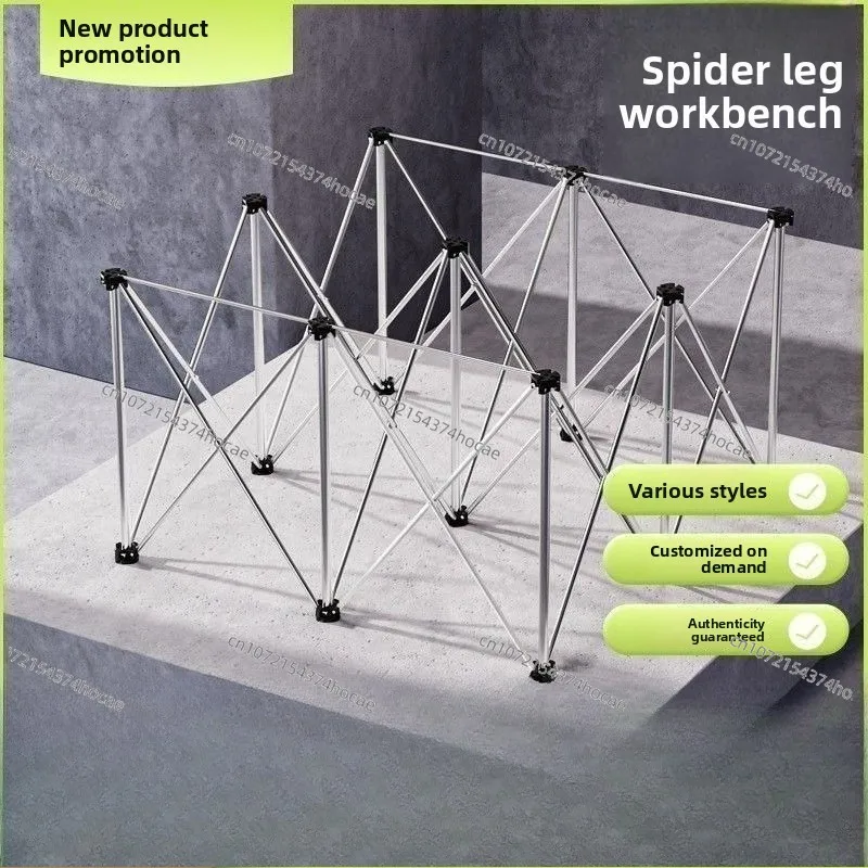 Foldable Spider Leg Woodworking Workbench Stainless Steel Portable Work Rack Sawhorse Support Quick Telescopic Workbench