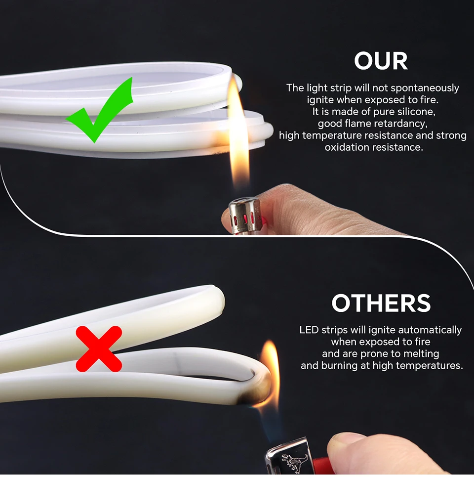 220V COB Led Strip High Density Waterproof COB LED Strip EU Plug Flexible Ribbon for Kitchen Cocina Cabinet Outdoor Garden Light