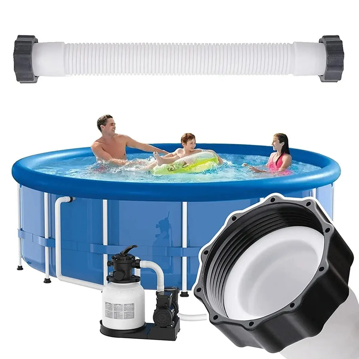 Pool Filter Pump Hose 16 Inch Replacement Hose Salt Water Pump Hoses for Pool Sand Filter Pumps Saltwater Systems