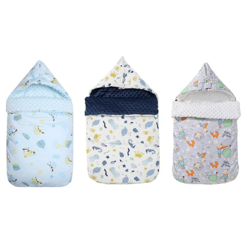 

Детский спальный мешок с капюшоном, теплый утолщенный спальный мешок для новорожденных, конверт для пеленания