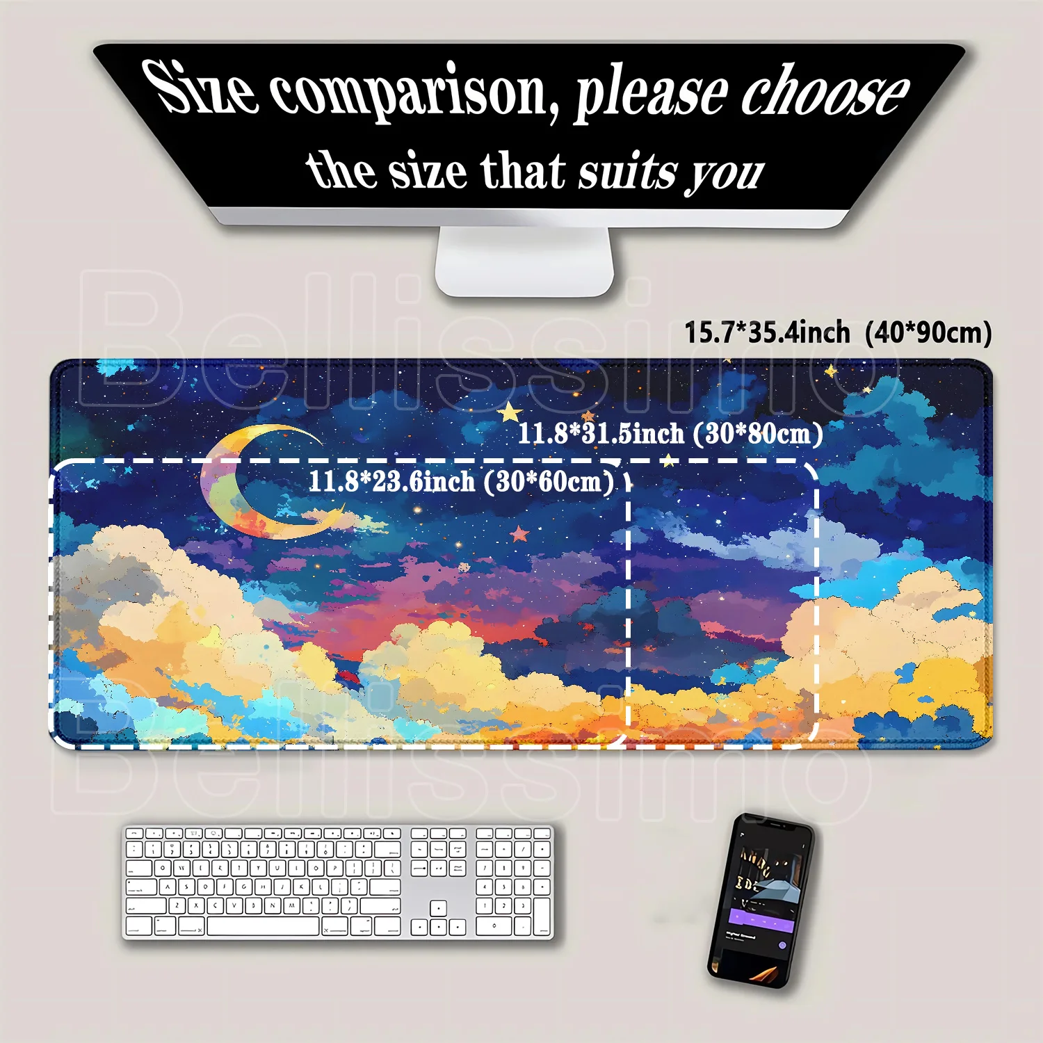 Sunset Clouds Large Mouse Pad Big Computer overlock Mousepads Gaming Sky Keyboard offices accessories Gamer teclado Desk Mat
