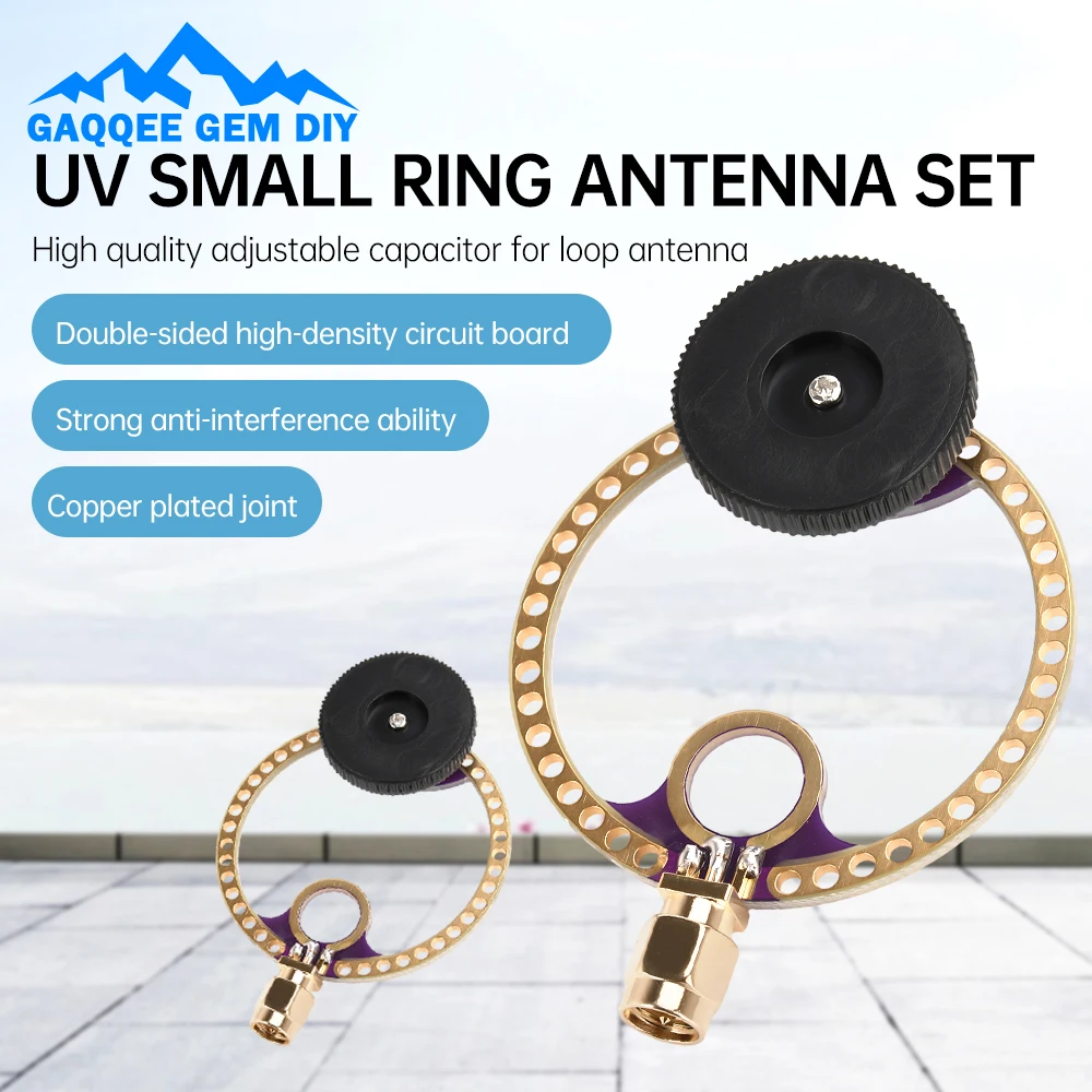 Radio Receiver Antenna UV UHF 400M-470MHz+VHF FM 80M-150MHz Mini High Frequency Loop Antenna Module UV Small Loop Antenna Set